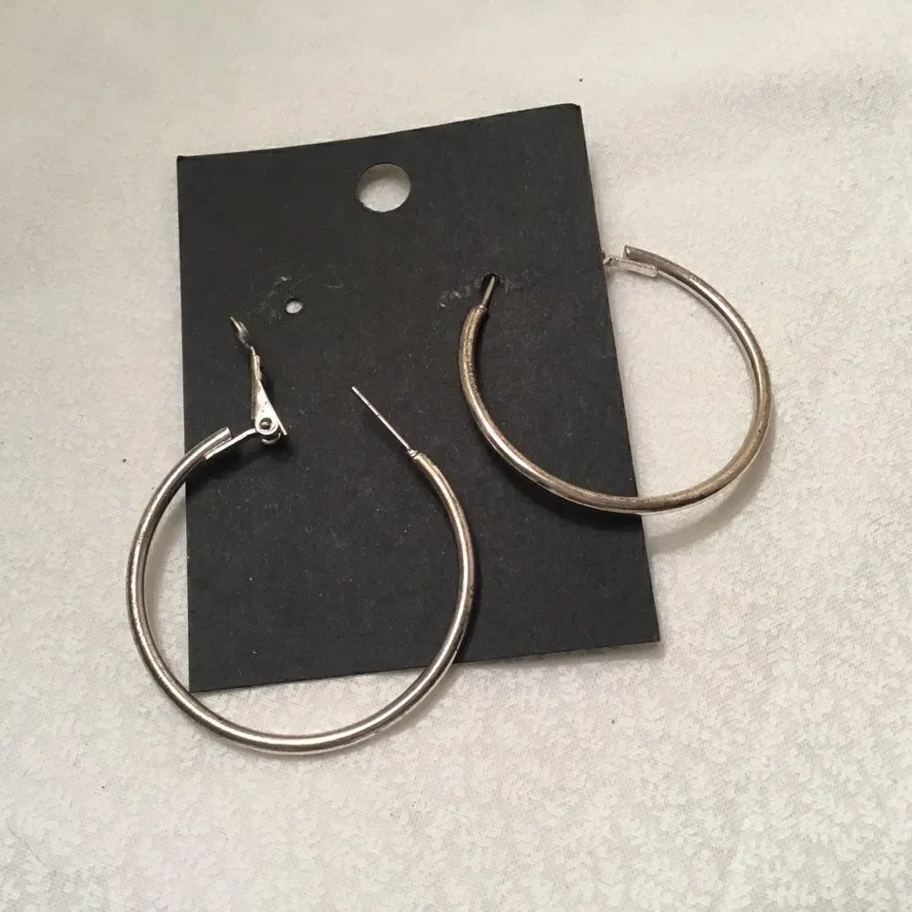 Silvertone Hoop Earrings